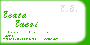 beata bucsi business card