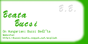 beata bucsi business card